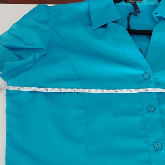 Renuar Teal Blue Blouse NWT Sz 8 - Picture 6 of 15